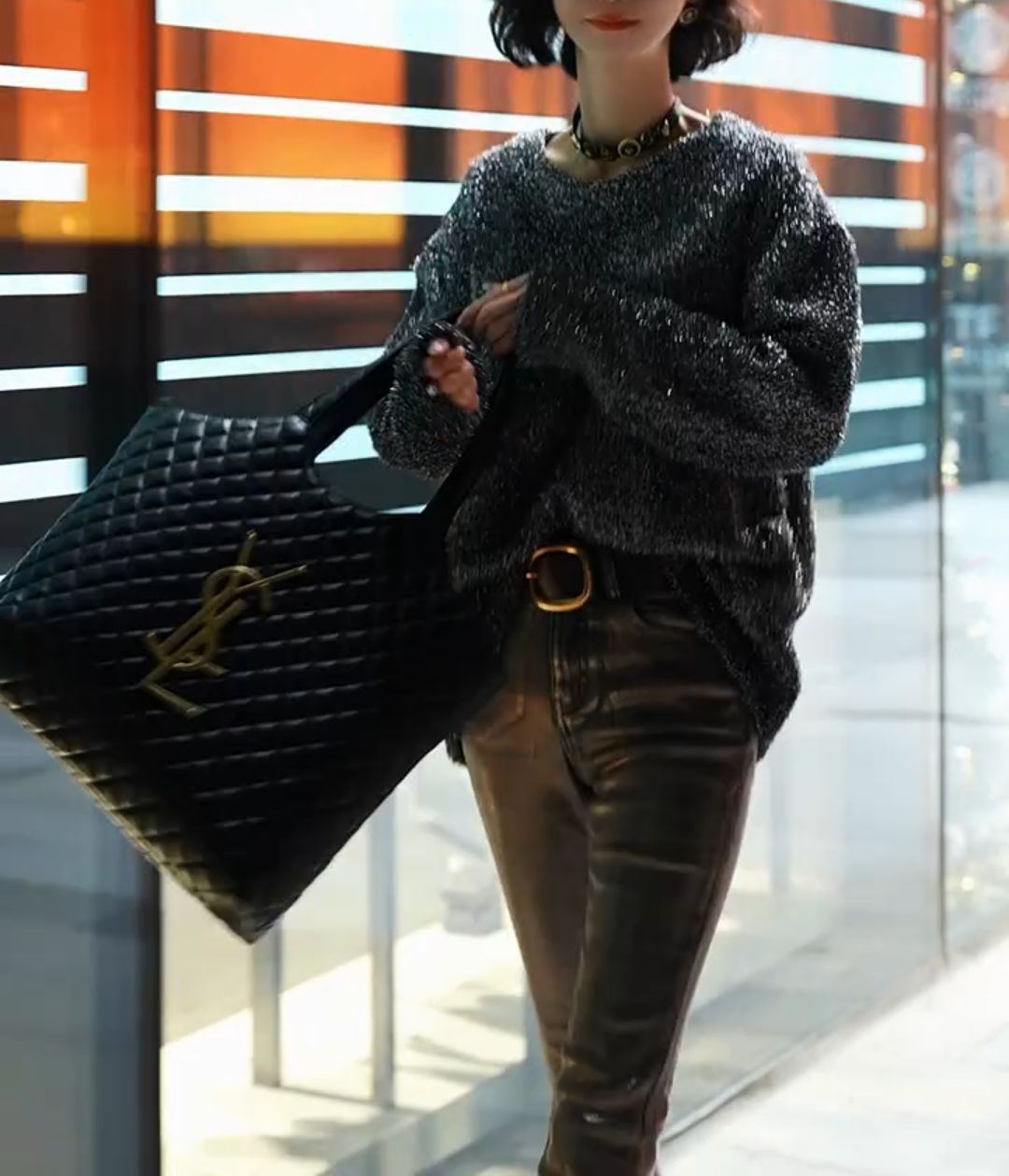 Women's bright silk sweater