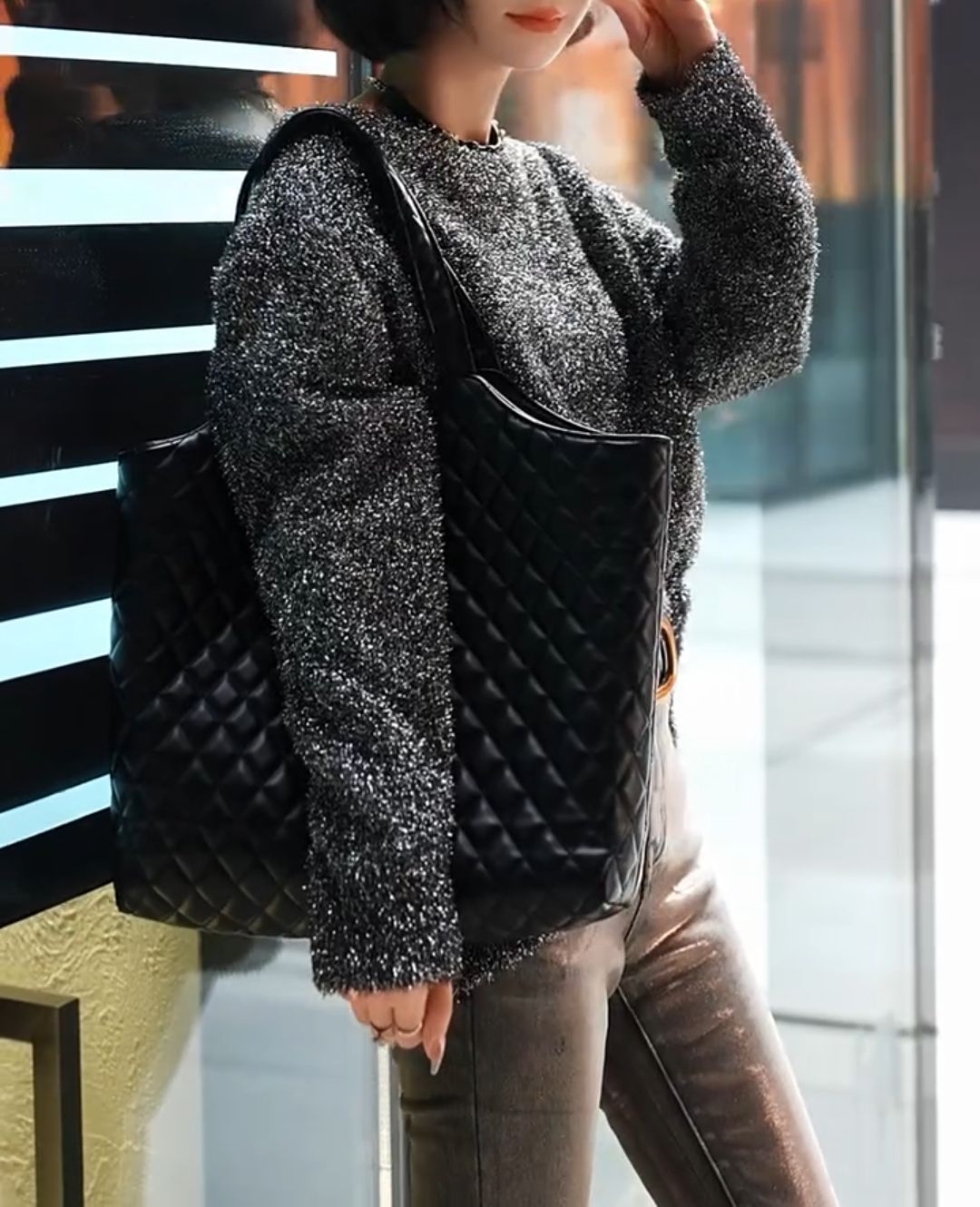 Women's bright silk sweater