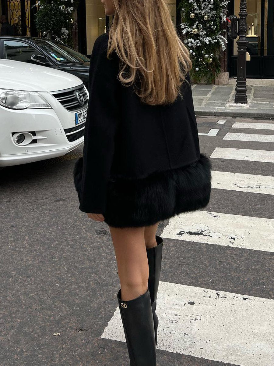 Faux Fur Patchwork Coat
