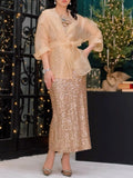 Sequin See-through Two Pieces Dress