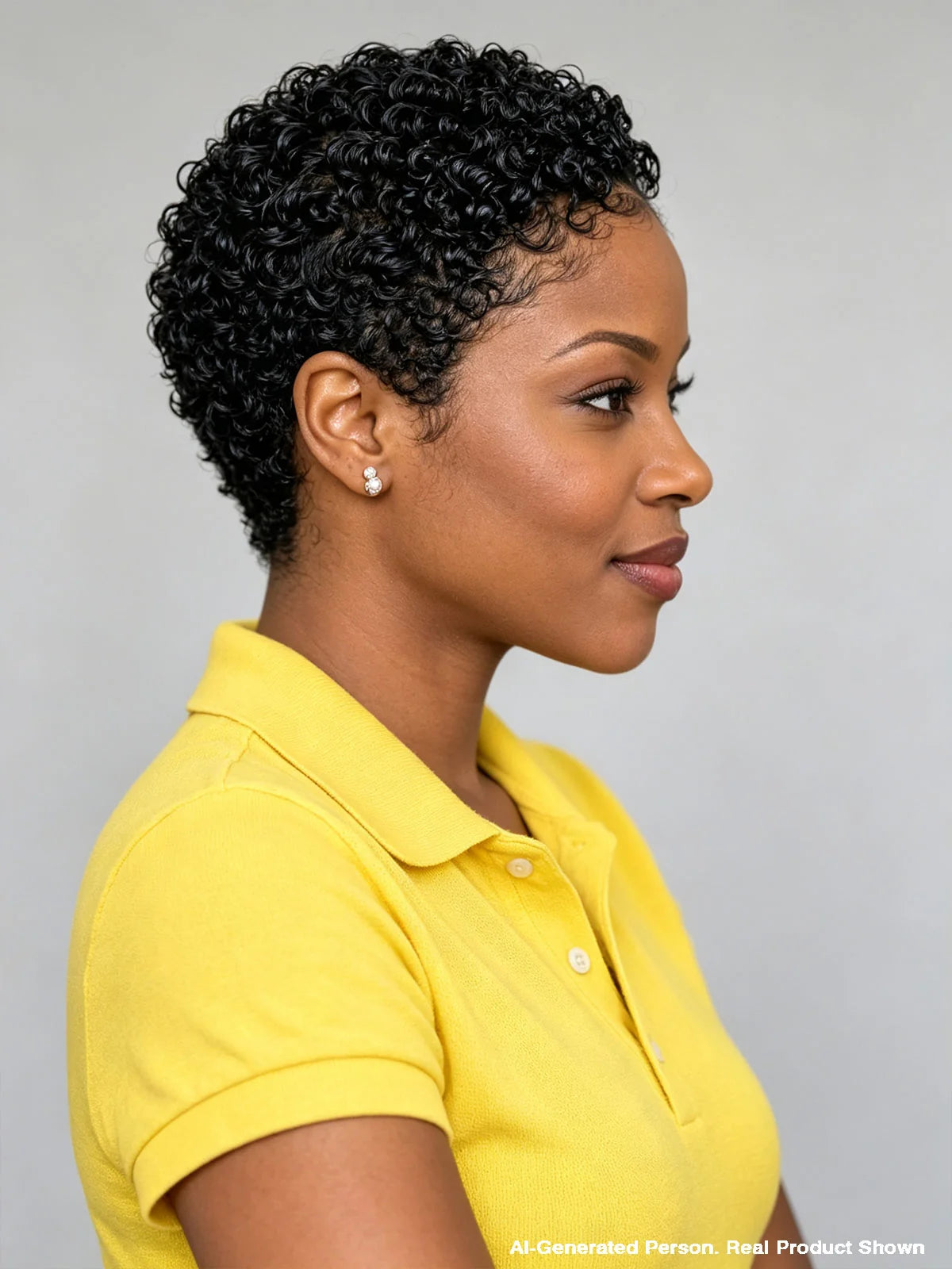 Lace Front Pixie Wig Black Curly