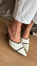 LINEN HEEL SLIPPERS BLACK