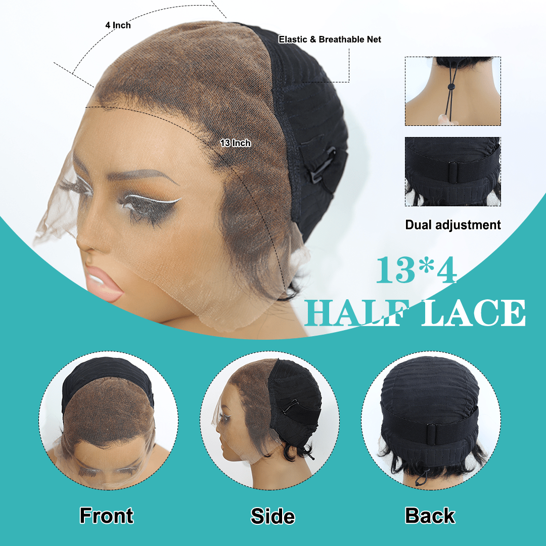 Natrual Black Short Fashion Lace Wig